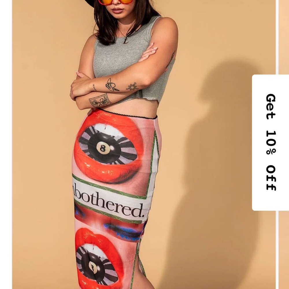 Dressed in lala Unbothered and Thriving Mesh Midi Skirt 3XL